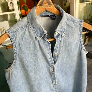 vintage GAP sleeveless chambray denim sleeveless shirt